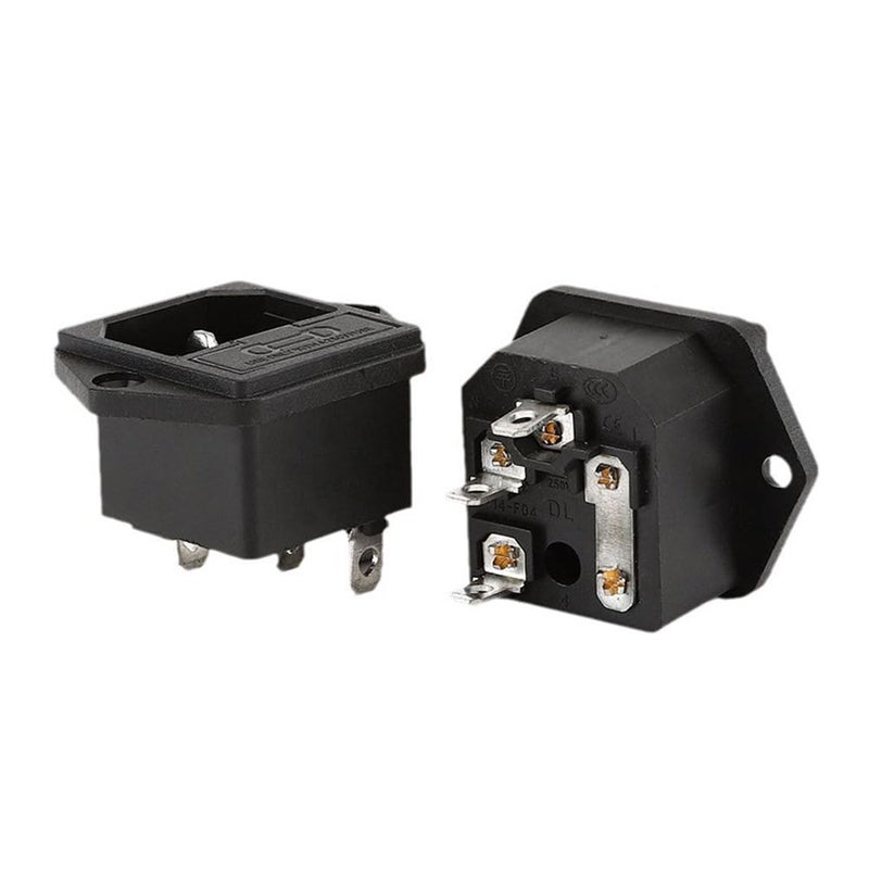 ZYAMY 4PCS IEC320 Installation Inlet Module Plug C14 Power Connector Socket AC 250V 10A 3-pin Panel Mount Adapter for Computer Host Monitor Socket Fuse Holder - Image 4